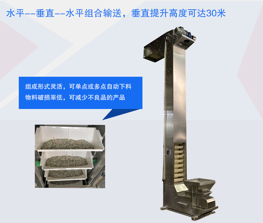 具有提升高度高、防破碎、多點下料等特點