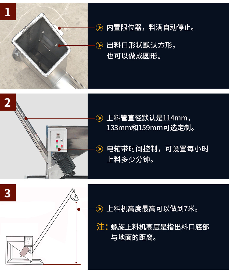 不銹鋼螺旋輸送機(jī)自動上料，可定制管徑，高度可做到7米
